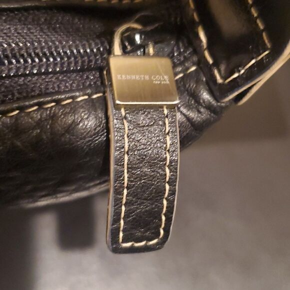 KENNETH COLE Mini Black Leather Handbag Purse Bag - Picture 5 of 6